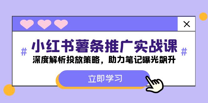 小红书-薯条推广实战课：深度解析投放策略，助力笔记曝光飙升-玩备项目资源网