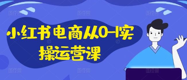 小红书电商从0-1实操运营课，小红书手机实操小红书/IP和私域课/小红书电商电脑实操板块等-玩备项目资源网