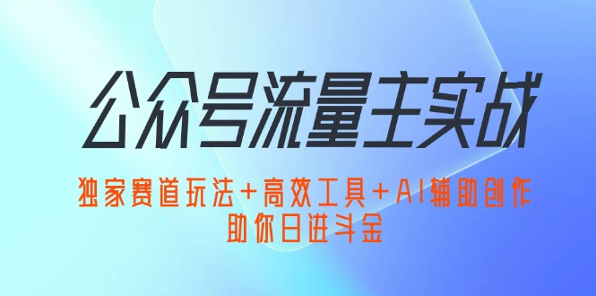 （12458期）公众号流量主实战：独家赛道玩法+高效工具+AI辅助创作，助你日进斗金-玩备项目资源网