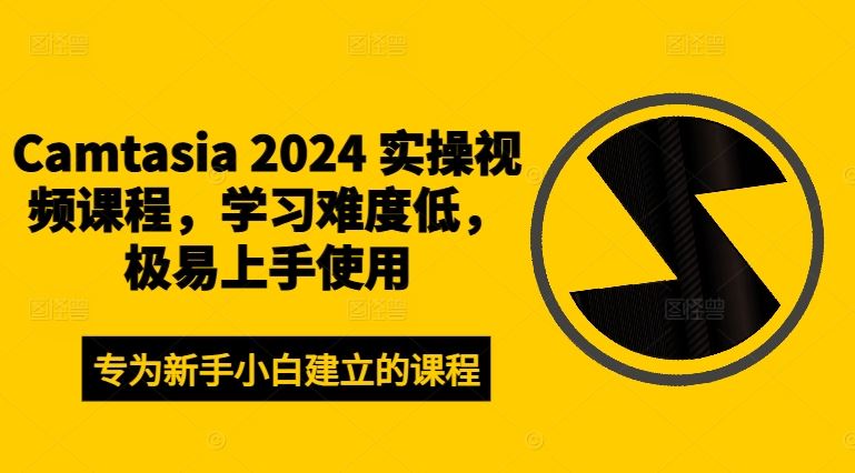 Camtasia 2024 实操视频课程，学习难度低，极易上手使用-玩备项目资源网