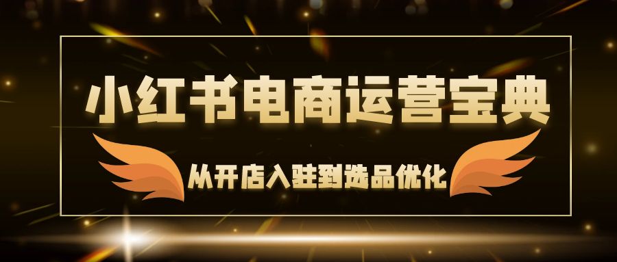（12497期）小红书电商运营宝典：从开店入驻到选品优化，一站式解决你的电商难题-玩备项目资源网