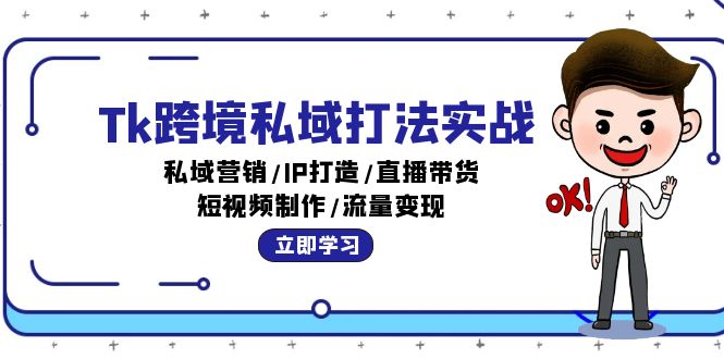 （12598期）Tk跨境私域打法实战：私域营销/IP打造/直播带货/短视频制作/流量变现-玩备项目资源网
