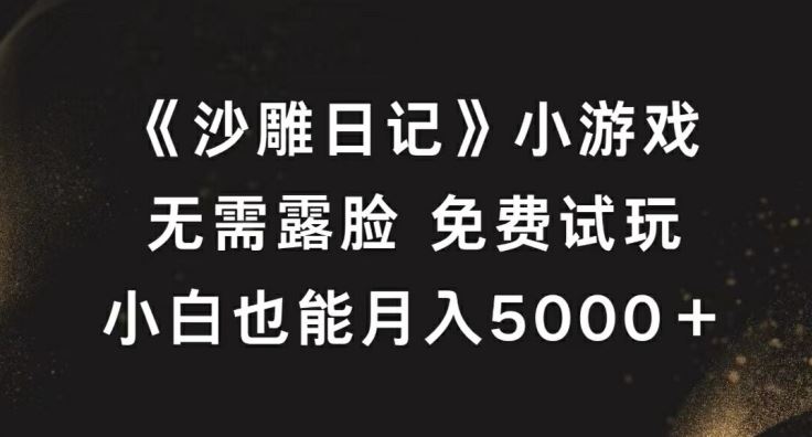 《沙雕日记》小游戏，无需露脸免费试玩，小白也能月入5000+【揭秘】-玩备项目资源网