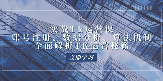 （12644期）实战Tk运营实操：账号注册、数据分析、算法机制，全面解析TK运营秘籍-玩备项目资源网