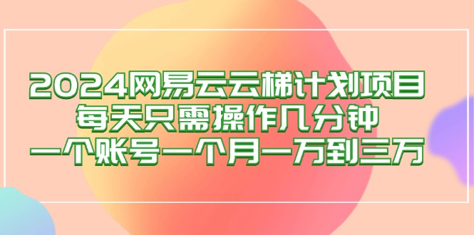 （12675期）2024网易云梯计划项目，每天只需操作几分钟 一个账号一个月一万到三万-玩备项目资源网