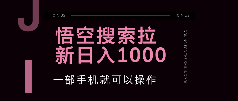 （12717期）悟空搜索类拉新 蓝海项目 一部手机就可以操作 教程非常详细-玩备项目资源网