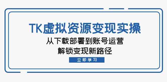 TK虚拟资源变现实操：从下载部署到账号运营，解锁变现新路径-玩备项目资源网