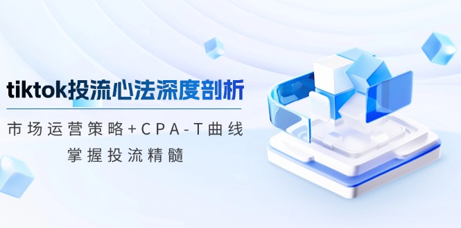 （12784期）tiktok投流心法深度剖析：市场运营策略+CPA-T曲线，掌握投流精髓-玩备项目资源网