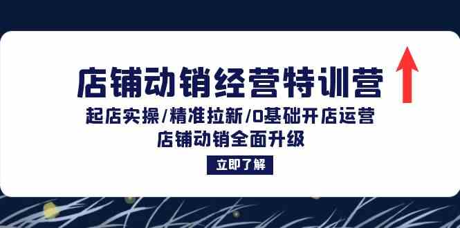 店铺动销经营特训营：起店实操/精准拉新/0基础开店运营/店铺动销全面升级-玩备项目资源网