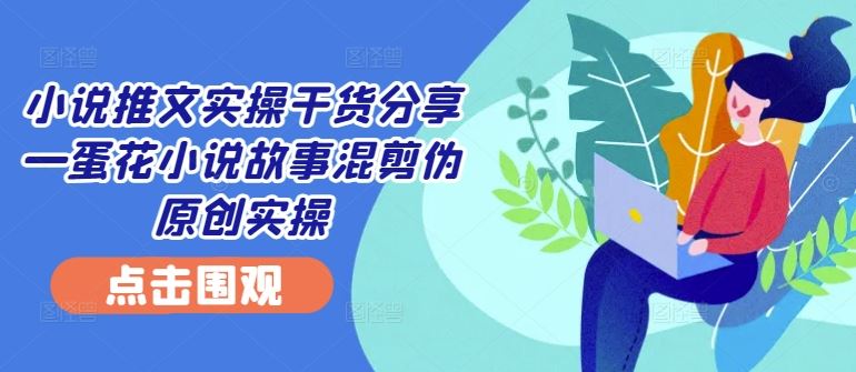 小说推文实操干货分享—蛋花小说故事混剪伪原创实操-玩备项目资源网
