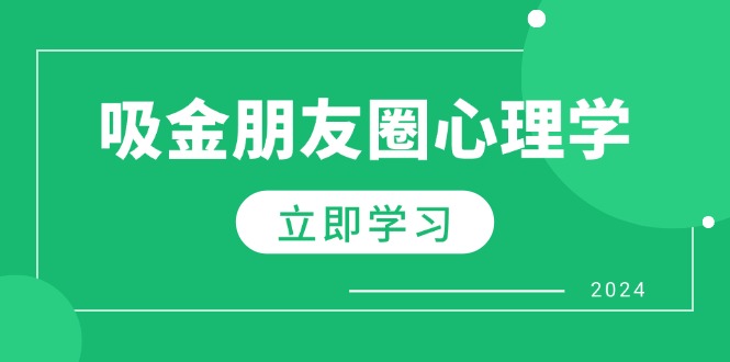 （12899期）朋友圈吸金心理学：揭秘心理学原理，增加业绩，打造个人IP与行业权威-玩备项目资源网