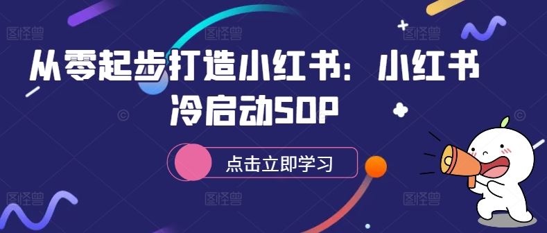 从零起步打造小红书：小红书冷启动SOP-玩备项目资源网