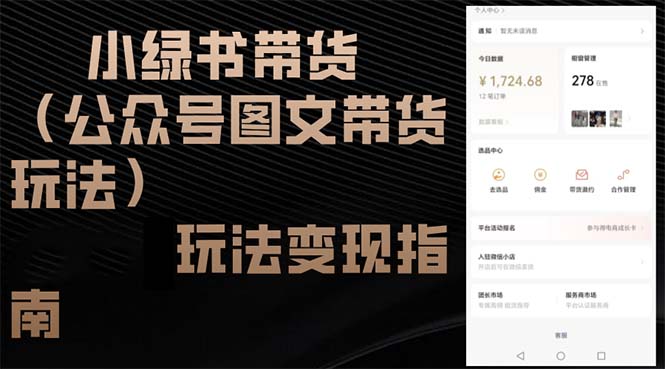 （12902期）小绿书带货（公众号图文带货玩法）玩法变现指南-玩备项目资源网