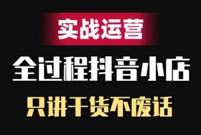 抖音小店精细化实战运营，只讲干货不废话-玩备项目资源网