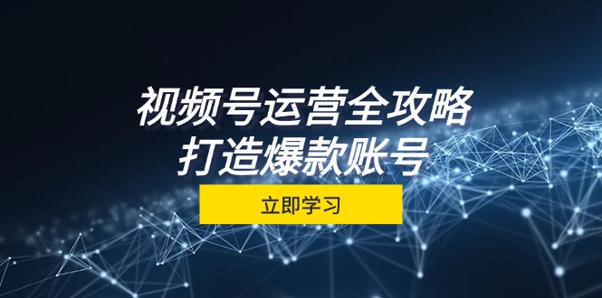 视频号运营全攻略，从定位到成交一站式学习，视频号核心秘诀，打造爆款账号-玩备项目资源网