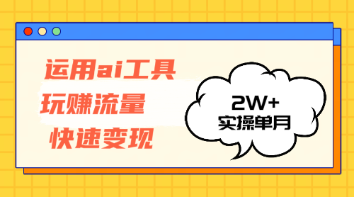 （12955期）运用AI工具玩赚流量快速变现 实操单月2w+-玩备项目资源网