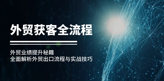 （12982期）外贸获客全流程：外贸业绩提升秘籍：全面解析外贸出口流程与实战技巧-玩备项目资源网
