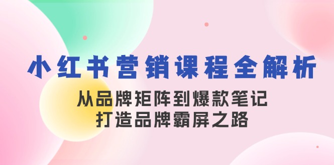 （13017期）小红书营销课程全解析，从品牌矩阵到爆款笔记，打造品牌霸屏之路-玩备项目资源网