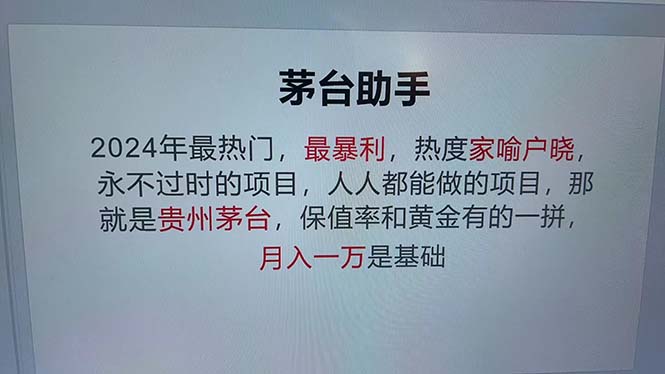 （13051期）魔法贵州茅台代理，永不淘汰的项目，抛开传统玩法，使用科技，命中率极…-玩备项目资源网