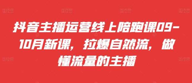 抖音主播运营线上陪跑课09-10月新课，拉爆自然流，做懂流量的主播-玩备项目资源网