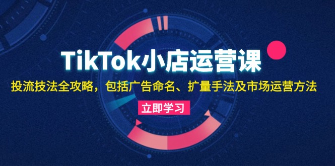 （13063期）TikTok小店运营课：投流技法全攻略，包括广告命名 扩量手法及市场运营方法-玩备项目资源网