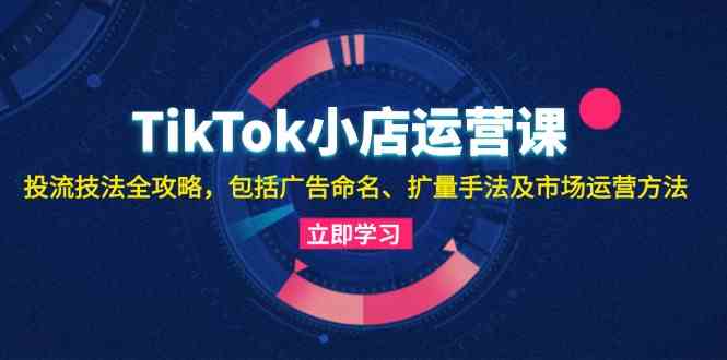 TikTok小店运营课：投流技法全攻略，包括广告命名 扩量手法及市场运营方法-玩备项目资源网