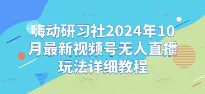 嗨动研习社2024年10月最新视频号无人直播玩法详细教程-玩备项目资源网