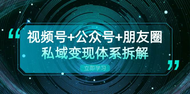 （13174期）视频号+公众号+朋友圈私域变现体系拆解，全体平台流量枯竭下的应对策略-玩备项目资源网