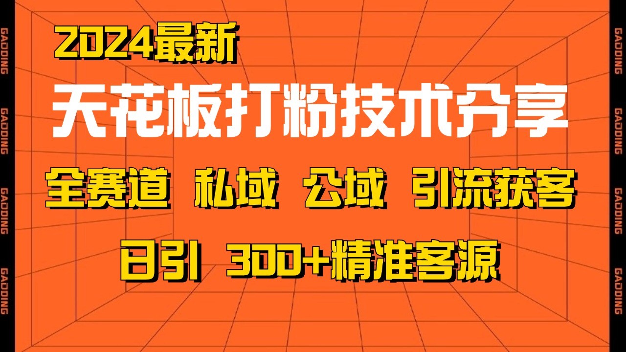 天花板打粉技术分享，野路子玩法 曝光玩法免费矩阵自热技术日引2000+精准客户-玩备项目资源网