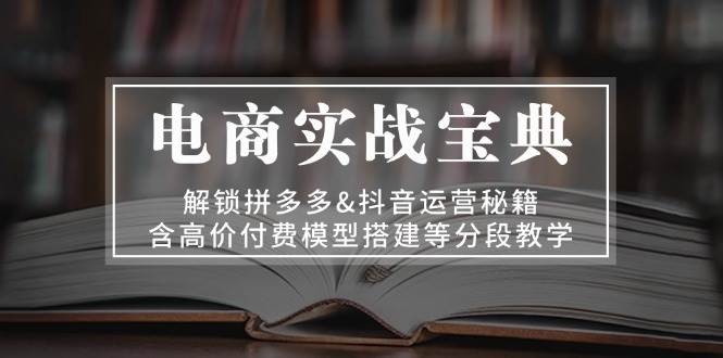 （13195期）电商实战宝典 解锁拼多多&抖音运营秘籍 含高价付费模型搭建等分段教学-玩备项目资源网