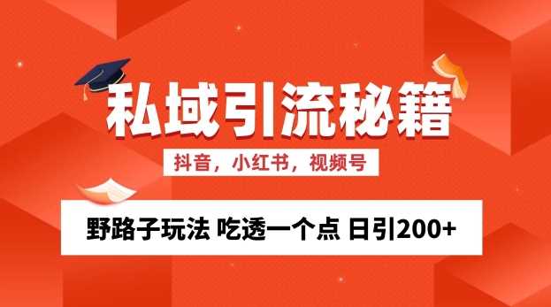 私域流量的精准化获客方法 野路子玩法 吃透一个点 日引200+ 【揭秘】-玩备项目资源网