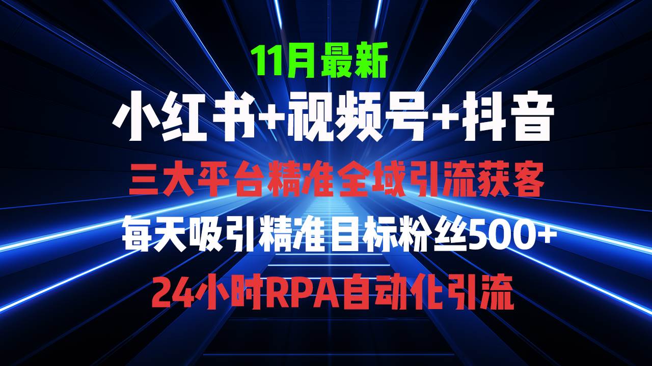 （13259期）全域多平台引流私域打法，小红书，视频号，抖音全自动获客，截流自…-玩备项目资源网