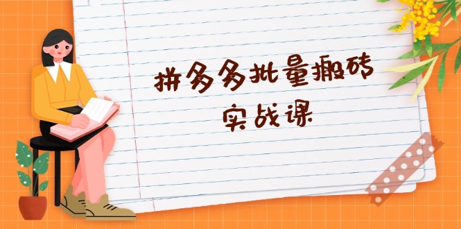 （13265期）拼多多批量搬砖实战课，全自动剪辑发布，黑科技新技术与爆款选品策略-玩备项目资源网