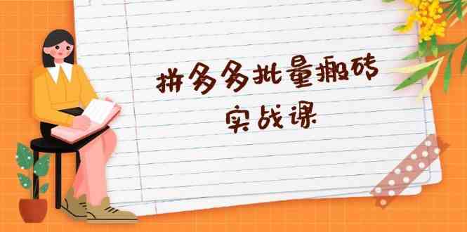 拼多多批量搬砖实战课，全自动剪辑发布，黑科技新技术与爆款选品策略-玩备项目资源网