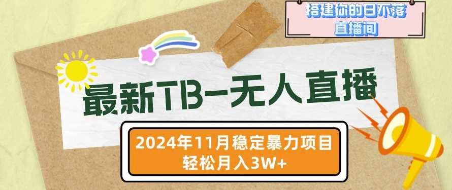 【最新TB-无人直播】11月最新，打造你的日不落直播间，轻松月入过W【揭秘】-玩备项目资源网