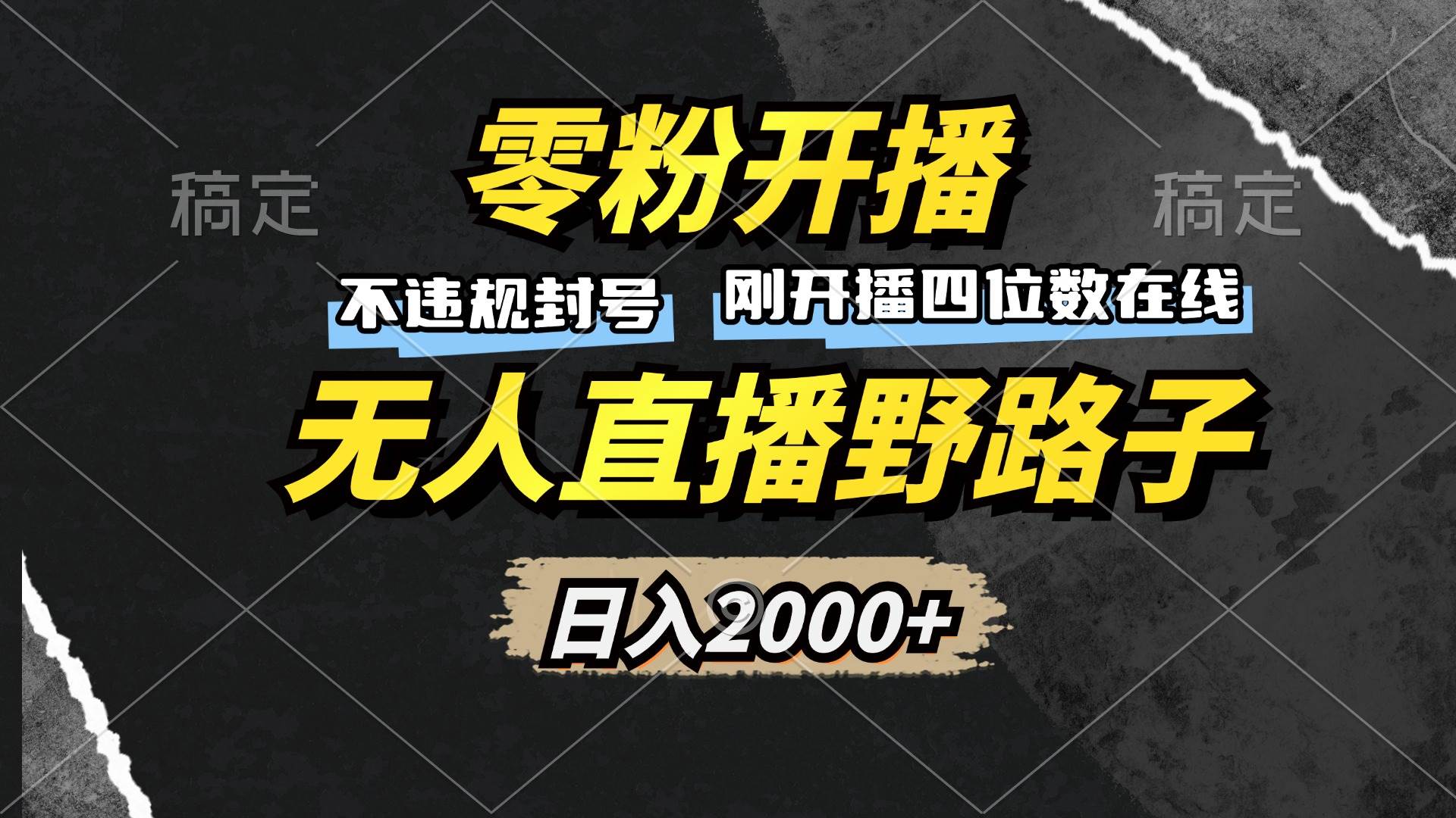 （13292期）零粉开播，无人直播野路子，日入2000+，不违规封号，躺赚收益！-玩备项目资源网