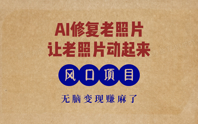 （13296期）最新风口项目，AI一键修复老照片，让老照片动起来，接单到手软，无脑变…-玩备项目资源网