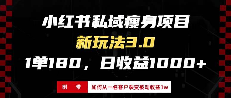 （13348期）小红书瘦身项目3.0模式，新手小白日赚收益1000+（附从一名客户裂变收益…-玩备项目资源网
