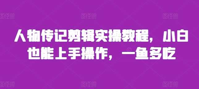 人物传记剪辑实操教程，小白也能上手操作，一鱼多吃-玩备项目资源网