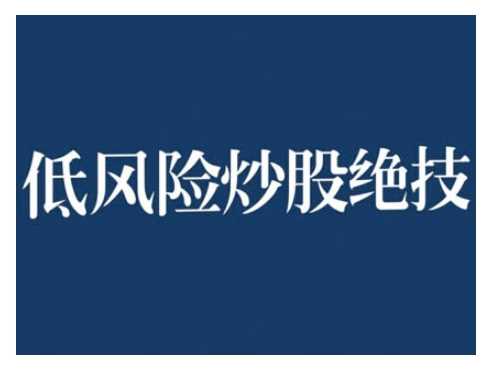 2024低风险股票实操营，低风险，高回报-玩备项目资源网