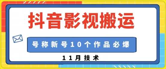 抖音影视搬运，1:1搬运，新号10个作品必爆-玩备项目资源网