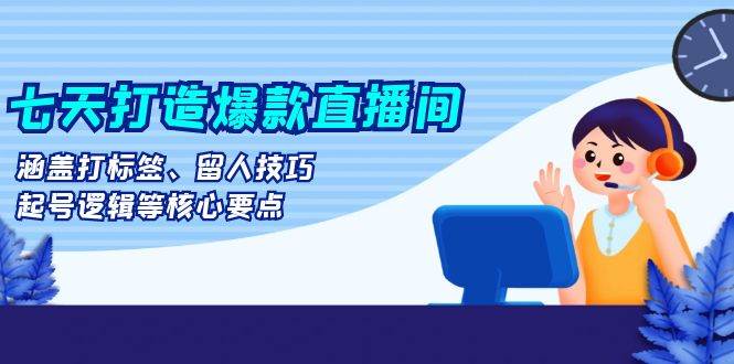 七天打造爆款直播间：涵盖打标签、留人技巧、起号逻辑等核心要点-玩备项目资源网