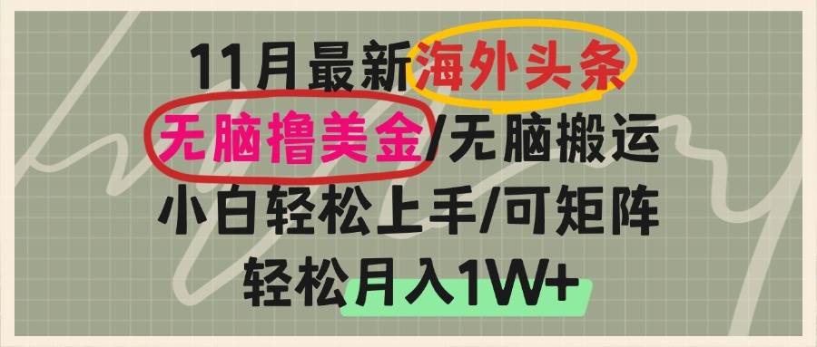 （13390期）海外头条，无脑搬运撸美金，小白轻松上手，可矩阵操作，轻松月入1W+-玩备项目资源网