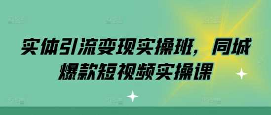 实体引流变现实操班，同城爆款短视频实操课-玩备项目资源网
