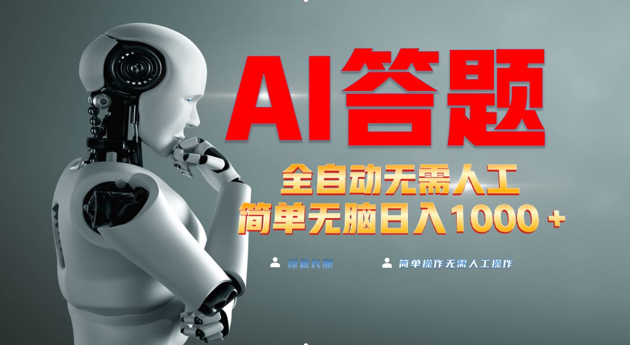 （13434期）最新项目不需要人工操作，AI自动答题，轻松日入1000+彻底解放双手！-玩备项目资源网