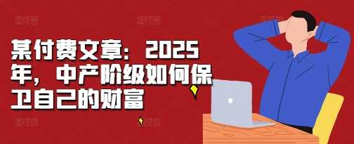 某付费文章：2025年，中产阶级如何保卫自己的财富-玩备项目资源网