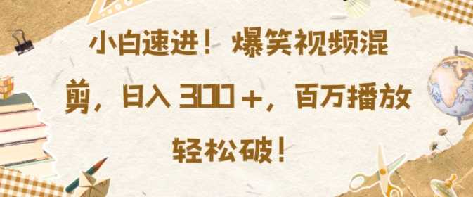 小白速进，爆笑视频混剪，日入3张，百万播放轻松破【揭秘】-玩备项目资源网