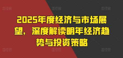 2025年度经济与市场展望，深度解读明年经济趋势与投资策略-玩备项目资源网