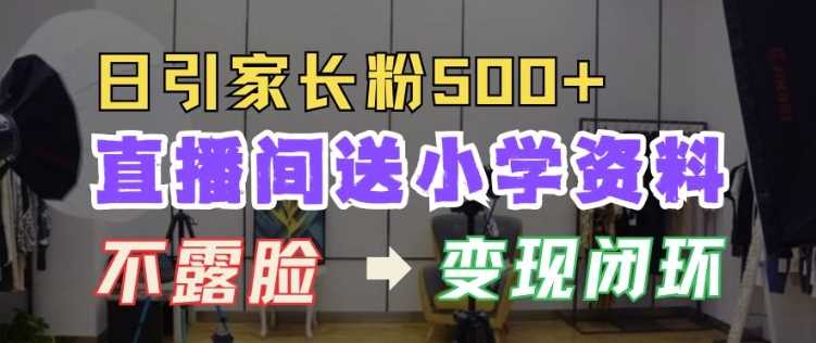 直播间送小学资料，每天引流家长粉500+，变现闭环模式【揭秘】-玩备项目资源网