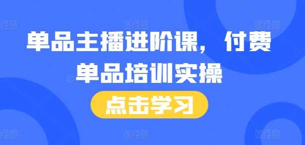 单品主播进阶课，付费单品培训实操，46节完整+话术本-玩备项目资源网